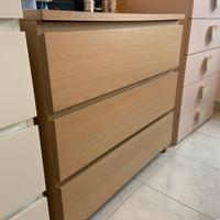 Cassettiera ikea Malm 3 cassetti color legno