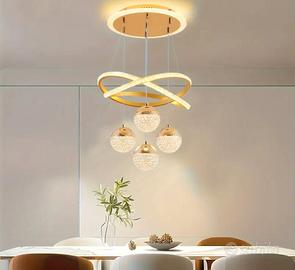 lampadario a sospensione Dorato moderno LED 