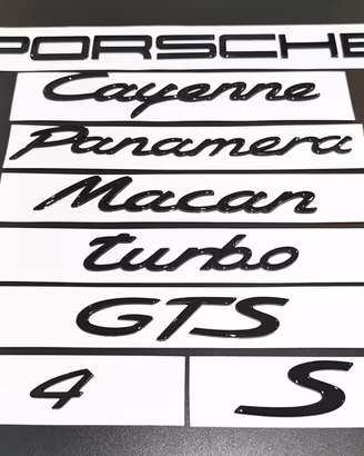Loghi PORSCHE logo scritta nero lucido opaco
