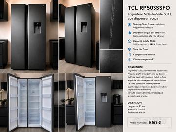 Frigorifero Side-by-Side TCL-503L Dispenser acqua