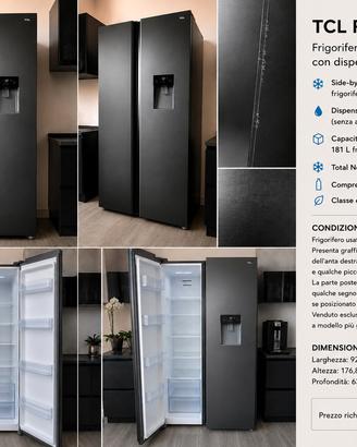 Frigorifero Side-by-Side TCL-503L Dispenser acqua
