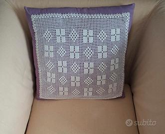 Federa con inserto all uncinetto 