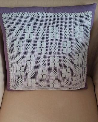 Federa con inserto all uncinetto 