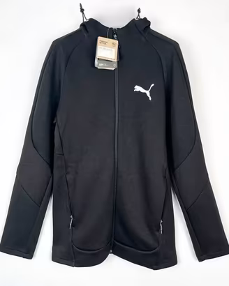 Felpa Puma con Zip e Cappuccio Nera