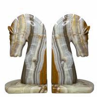 Teste Cavallo Onice: Sculture Materiche Vintage