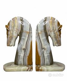 Teste Cavallo Onice: Sculture Materiche Vintage