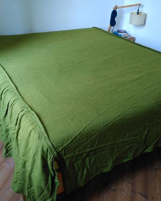 Copriletto vintage anni '70 verde acido