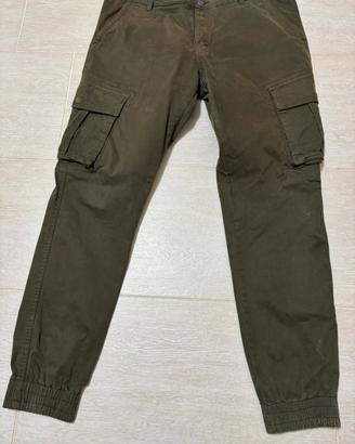 Pantaloni Cargo Uomo Verde Militare Taglia 54