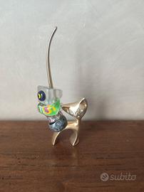 Gatto dorato porta anelli. Altezza 15 cm
