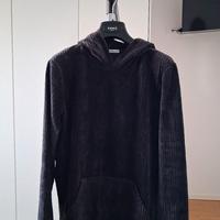 Felpa 65%cotone a coste, grigia 