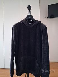 Felpa 65%cotone a coste, grigia 