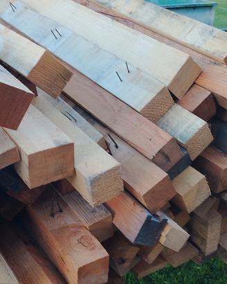 travetti in legno 70x70x 1mt