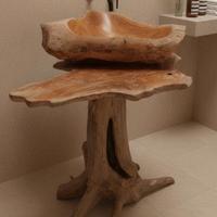 lavandino in legno di teak