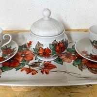 Servizio caffè in ceramica dipinta a mano