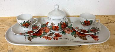 Servizio caffè in ceramica dipinta a mano