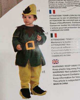 vestito carnevale gnomo / nano /peter pan