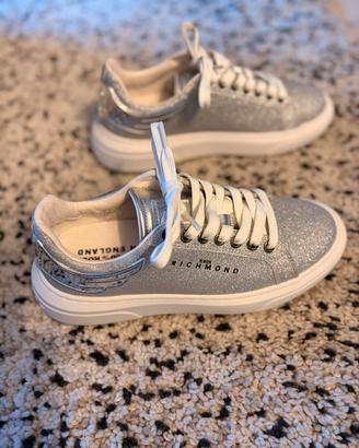 SCARPE JOHN RICHMOND N. 38 GLITTERATE ARGENTO
