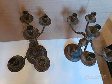 Coppia  Candelabri  in bronzo inizi 900 Afffare