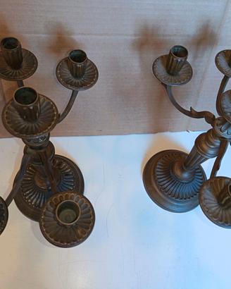 Coppia  Candelabri  in bronzo inizi 900 Afffare