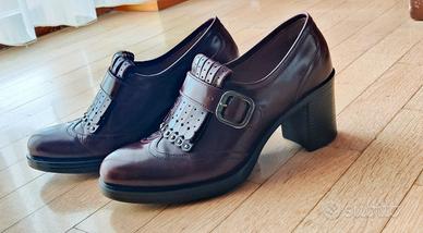 mocassino donna bordeaux tacco 5 