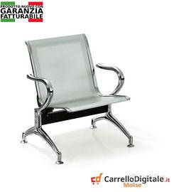 Sedia da attesa in acciaio – NUOVA – 1 posto
