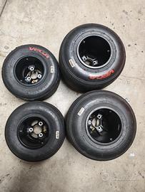 set cerchi Kart KZ completi di gomme 