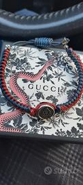 Bracciale Gucci  argento.925 e vera pelle 