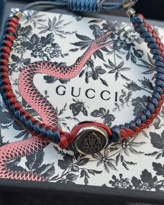 Bracciale Gucci  argento.925 e vera pelle 