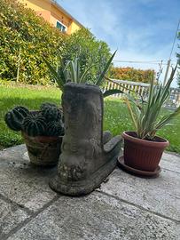 Portabici in finta pietra decorato grigio