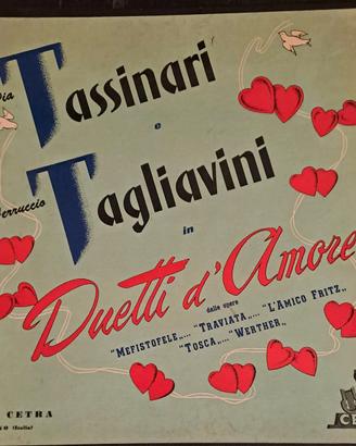 disco in vinile anni 50; duetti d'amore
