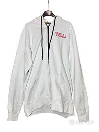 Felpa bianca, con cappuccio, con zip Taglia 2XL