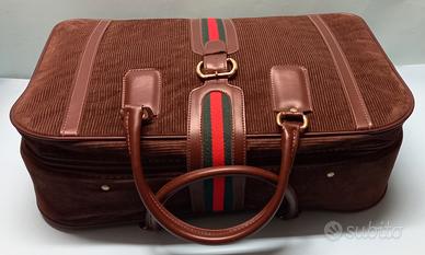 Valigia borsone viaggio no Gucci velluto marrone