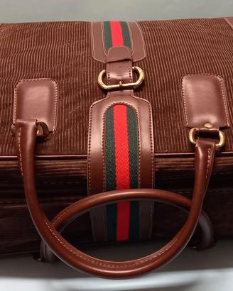 Valigia borsone viaggio no Gucci velluto marrone
