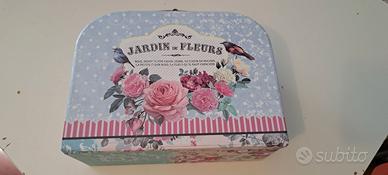 Valigetta Decorativa in Cartone "Jardin de Fleurs"