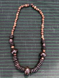 Collana tribale in semi/cocco/legno