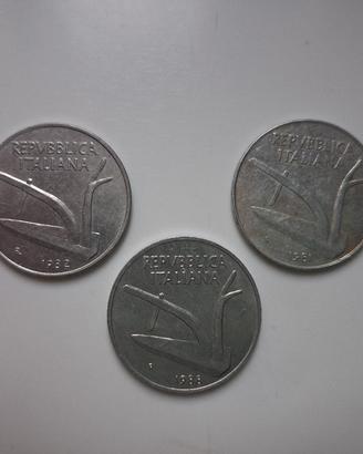 Lotto monete da 10,20 e 100 lire