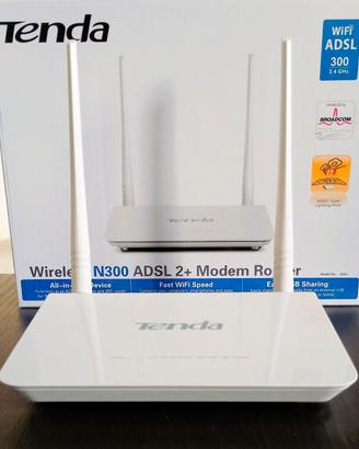 NUOVO MODEM ROUTER ADSL2+ WIRELESS TENDA N300 D301