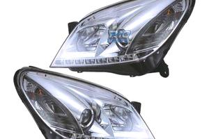 FARI OPEL ASTRA H 04-09 LUCE DIURNA LED FONDO CROM
