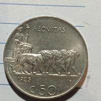 50 centesimi Leoni 1925 liscio q fdc