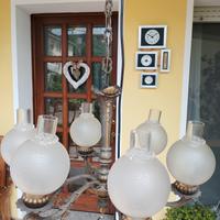 lampadario anni 50 in bronzo massiccio 