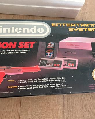 Nintendo NES Action Set + scatola + 4 giochi