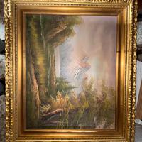 Quadro con doppia cornice paesaggio