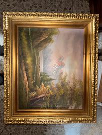 Quadro con doppia cornice paesaggio