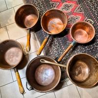 Lotto Stock Antiche Pentole Paiolini Rame Vintage