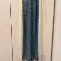 Pashmina di cotone, azzurra e bianca, marca Scout