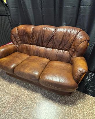 DIVANO PELLE 3 POSTI - Alberto Nieri '70 Vintage