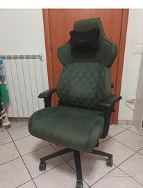 Sedia gaming ergonomica ufficio Corsair verde