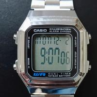 Casio A178W Acciaio Water Resistant LCD Digitale 