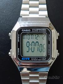 Casio A178W Acciaio Water Resistant LCD Digitale 