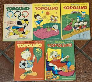 Lotto Topolino Mondadori 1972 – 5 numeri originali
